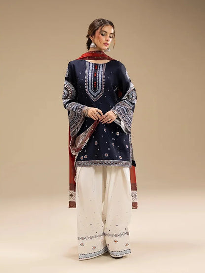 JAZMINE-DHANAK HEAVY EMBROIDERED UNSTICHED 3PC (AP-608)