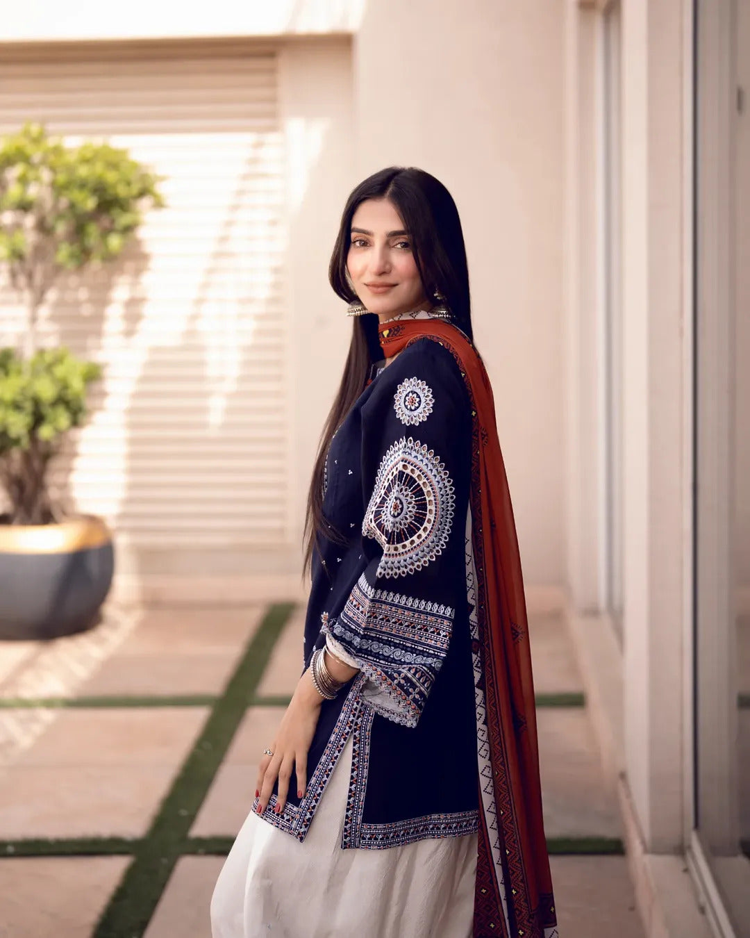 JAZMINE-DHANAK HEAVY EMBROIDERED UNSTICHED 3PC (AP-608)