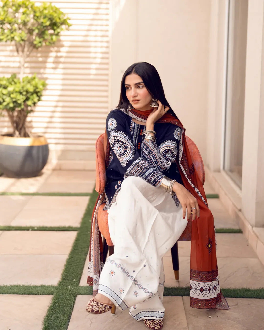 JAZMINE-DHANAK HEAVY EMBROIDERED UNSTICHED 3PC (AP-608)